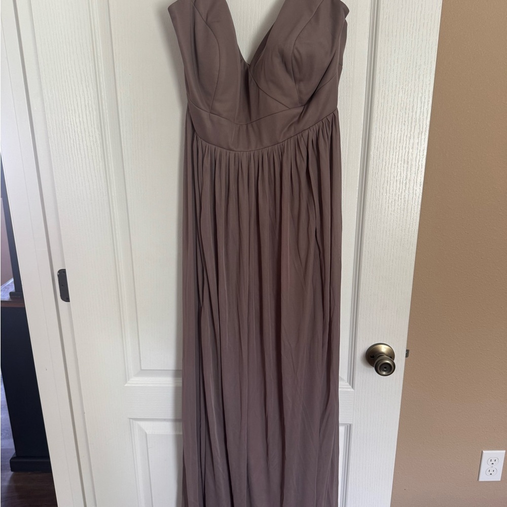 Elegant Strapless Brown Dress